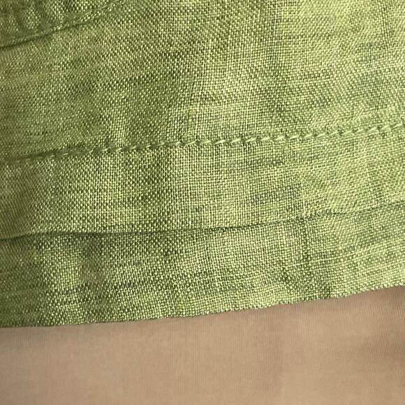Coldwater Creek Chartreuse Lime Green 100% Linen Jacket Petite LG Spring Casual - Picture 9 of 14